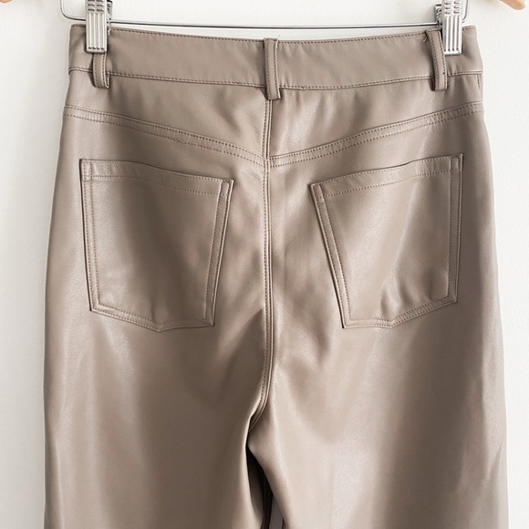 Dynamite Gisele Straight Leg Faux Leather Pants, Brown, Size 6 - Picture 10 of 10